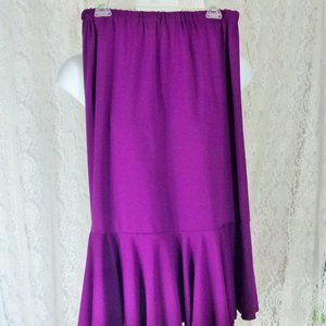 Grape Maxi Skirt Wide Bottom Ruffle